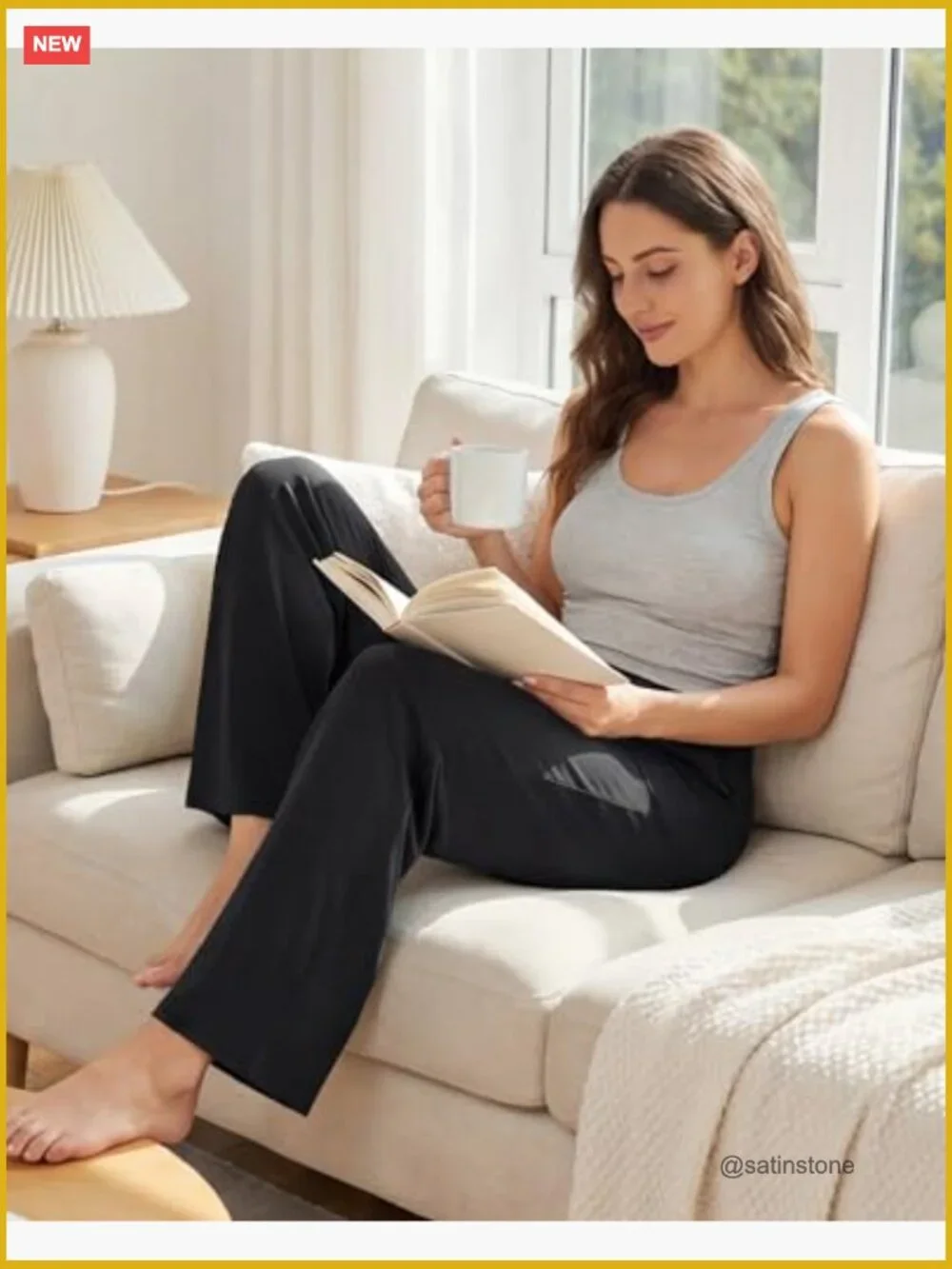Wide Leg Capris with Pockets - High Waisted Drawstring Lounge Pants